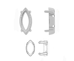 оправа наветт 8х4 мм "серебро" (g), оправа наветт  (navette)