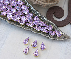 слеза 13х8 мм "фиолетовый/золото" премиум, слеза (xilion pear)