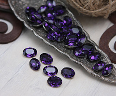 овал 14x10 мм "фиолетовый бархат" премиум, овал (oval)