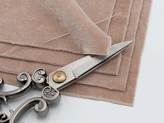 итальянский бархат-стрейч 15х15 см "крем-брюле", бархат