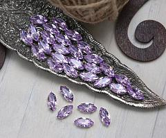 наветт 15x7 мм "фиолетовый/серебро" премиум, наветт (navette)