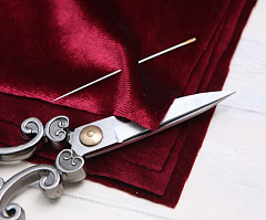 итальянский бархат-стрейч 15х15 см "бордо", бархат