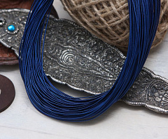 канитель жесткая 1 мм "синий" (1,5 м), канитель жесткая