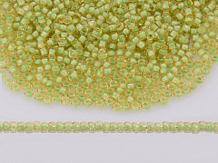 toho круглый 15/0 (#0945) "прозрачный/салатовый", круглый (round)