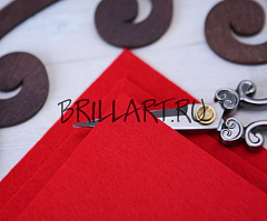 фетр жесткий 10х15 см "красный", фетр жесткий