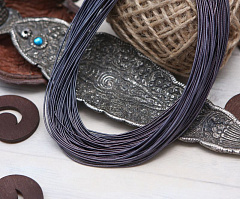 канитель жесткая 1 мм "графит" (1,5 м), канитель жесткая