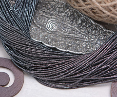 канитель упругая 1,7 мм mix "черный/серебро", канитель упругая