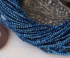 рондели 1х2 мм "синий металлик", рондели