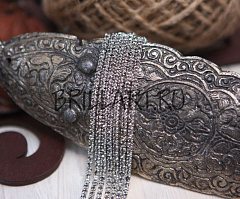 стразовая цепь ss6 (2 мм) "черный бриллиант/серебро" (1 м), стразовая цепь