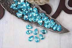 капля 14x10 мм "аквамарин" премиум, капля (drop)