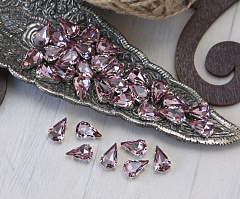 слеза 13х8 мм "светлый аметист/серебро" премиум, слеза (xilion pear)