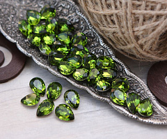 капля 14x10 мм "оливин" премиум, капля (drop)