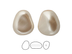 хрустальный жемчуг mxm 16х14 мм "lt.creamrose", жемчуг elliptic