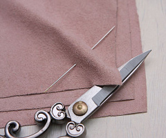 замша натуральная 10х10 см "пудра", замша