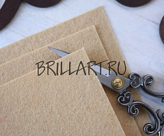 фетр жесткий 10х15 см "топленое молоко", фетр жесткий