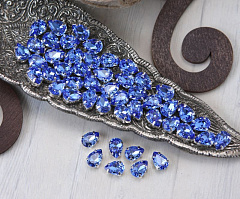 капля 10х7 мм "сапфир/серебро" премиум, капля (drop)